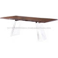 Dining Table Acrylic Base & wooden live edge top